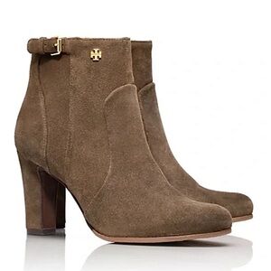 Tory Burch Milan Leather Brown Suede Heel Bootie Women’s Sz 11 Shoes
